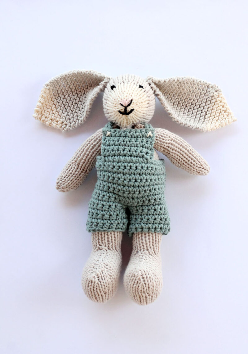 Stuffed Bunny Pattern {With Crochet Overalls} Handy Little Me