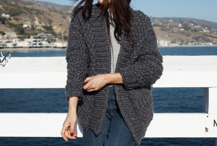 Chunky Cable Knit Sweater Knitting Pattern  Crescent Cable Cardigan —  Ashley Lillis