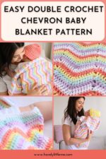 Easy Double Crochet Chevron Baby Blanket Pattern - Handy Little Me