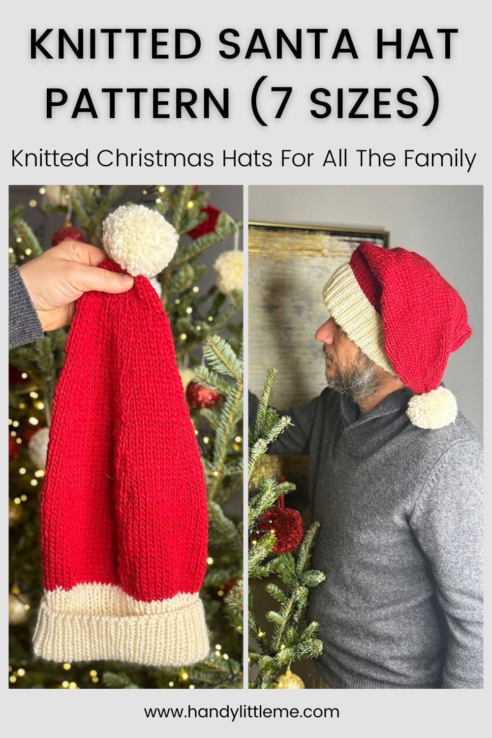 Knitted Santa Hat (Free Knitting Pattern + Chunky Knit) Handy Little Me