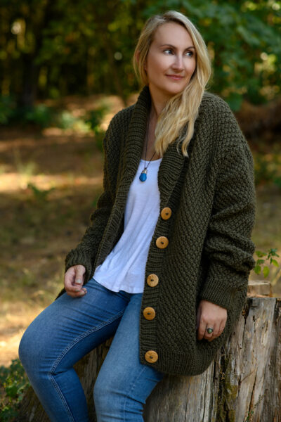 Irish Moss Stitch Cardigan Knitting Pattern - Handy Little Me