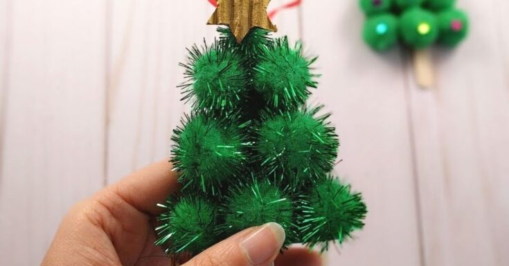 No Need to Water This Pom Pom Christmas Tree Craft • The Simple Parent