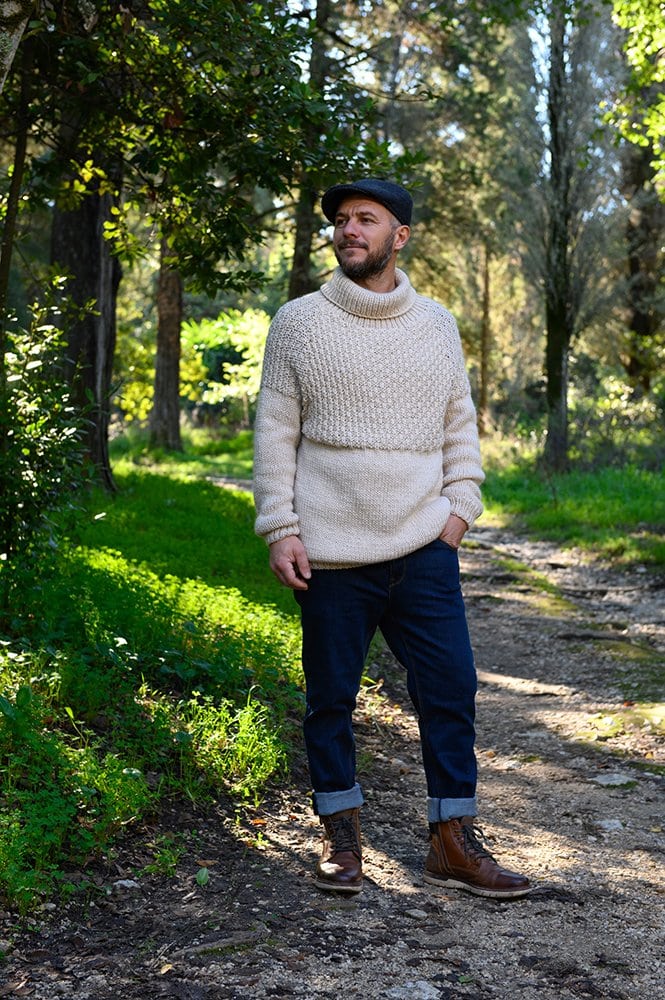 Men's Turtleneck Sweater Knitting Pattern - Handy Little Me