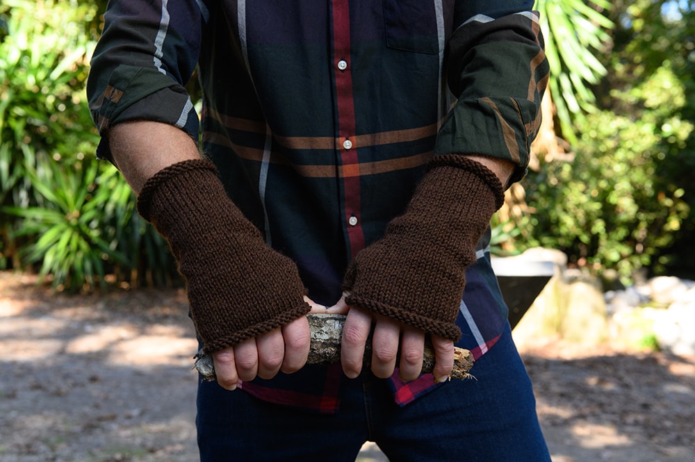 Men's Fingerless Gloves Knitting Pattern - Handy Little Me