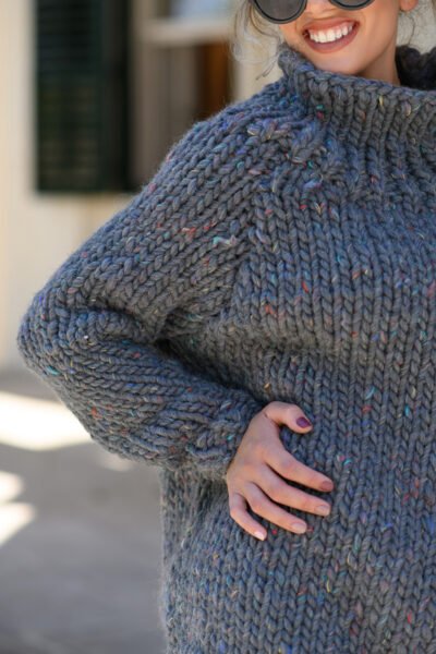 Chunky Turtleneck Sweater Knitting Pattern - Handy Little Me