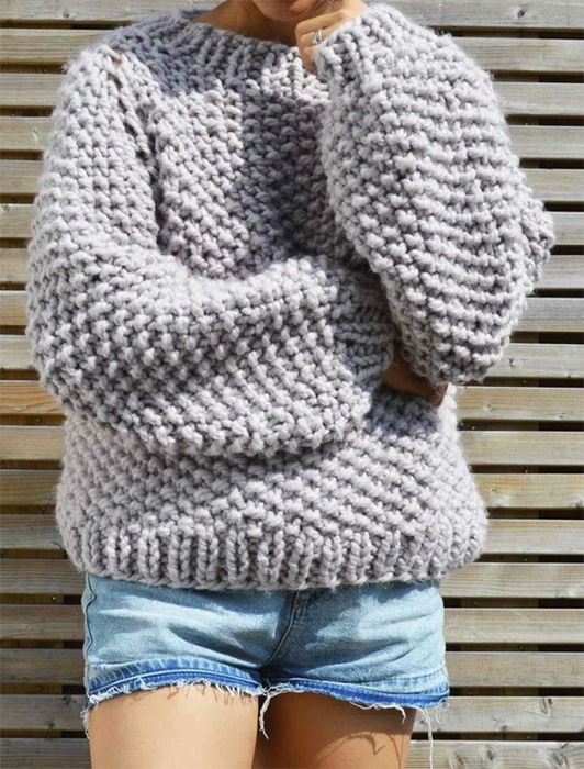 Chunky Sweater Knitting Pattern, Darling Jadore The Comfort Sweater